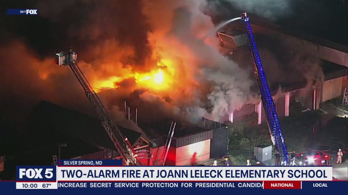 Massive flames engulf elementary school in Montgomery County